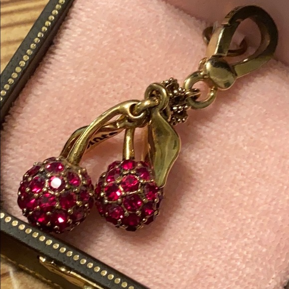 Juicy Couture Red PAVE Cherries CHERRY PRINT Charm - Picture 2 of 5